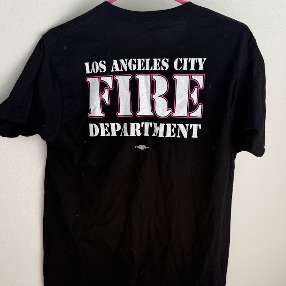 Black Los Angeles City Fire Department Tee
